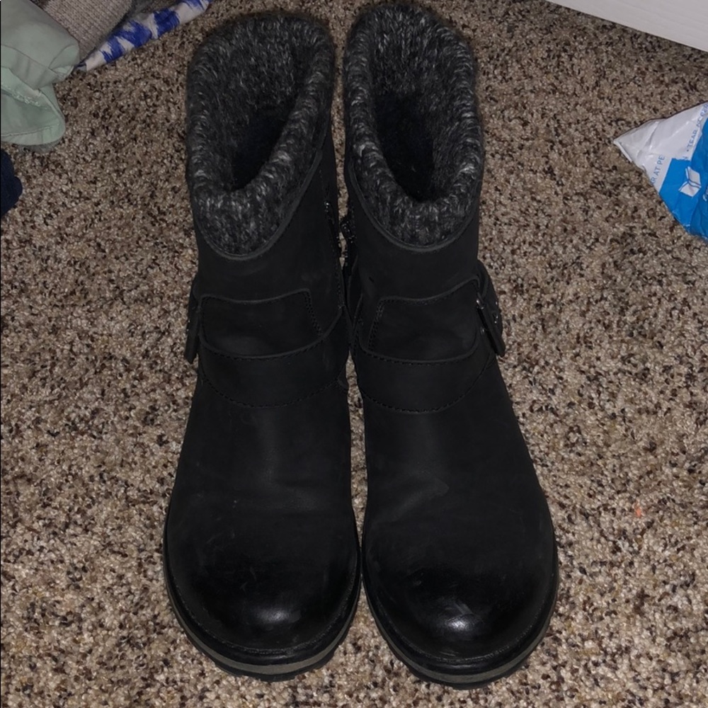Black combat boots